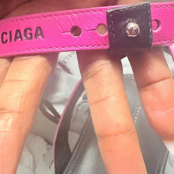 Balenciaga Pink and Black Sandals with Sleek Design